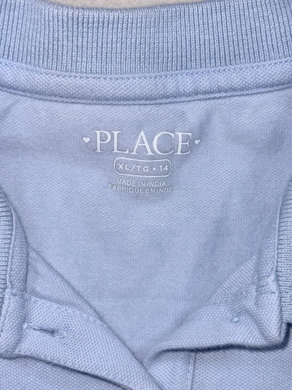 The Children's Place Girls Light Blue Uniform Pique Polo Shirt Size XL 14 (Style